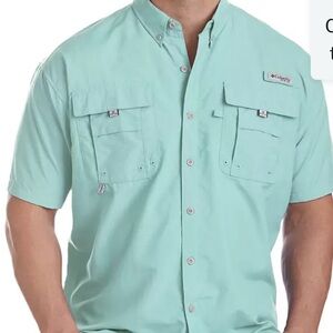 🎉HP🎉Columbia PFG Bahama II 3XL Big & Tall Fishing Shirt Teal Omni-Shade Vented